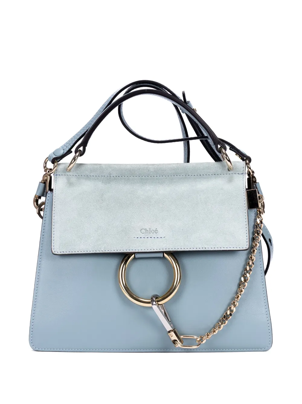 Chloé Pre-Owned Faye ring-detail shoulder bag - Blu