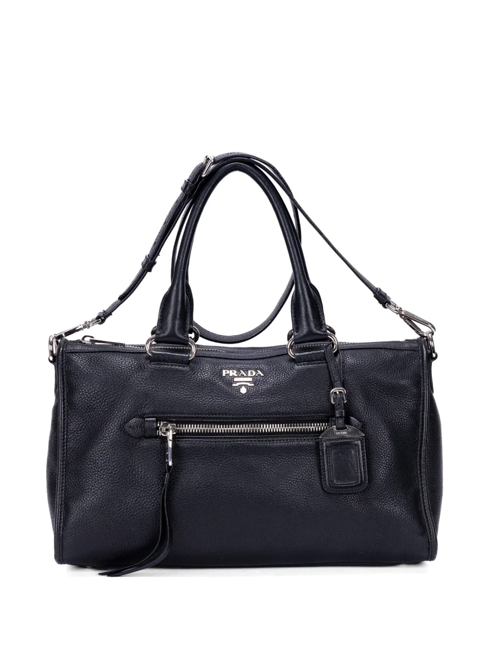 Prada Pre-Owned front pocket leather tote bag - Nero