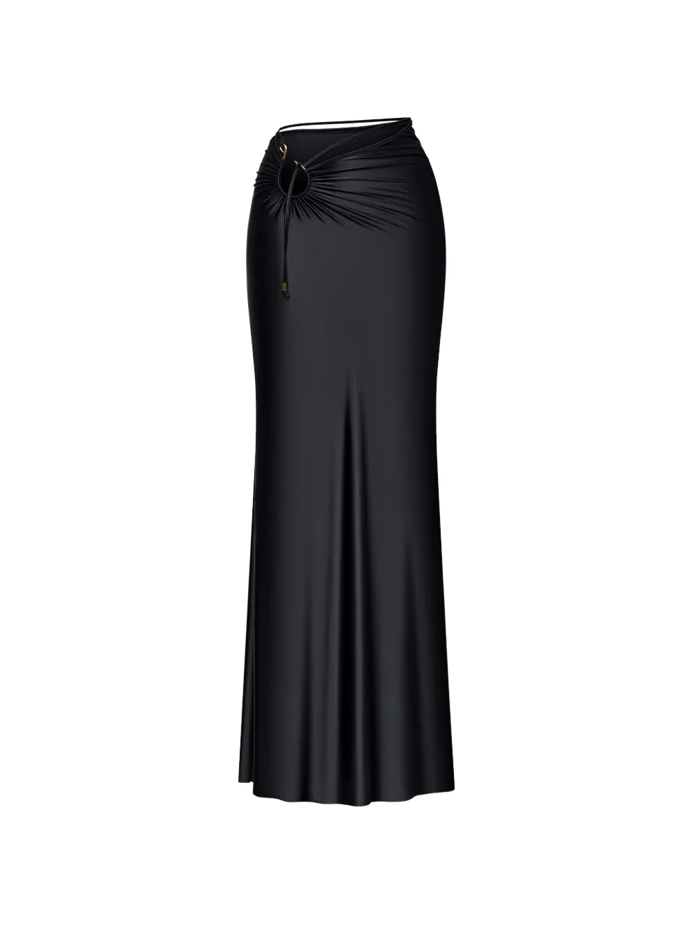 KOROBEYNIKOV cut-out metallic-shine maxi skirt - Nero