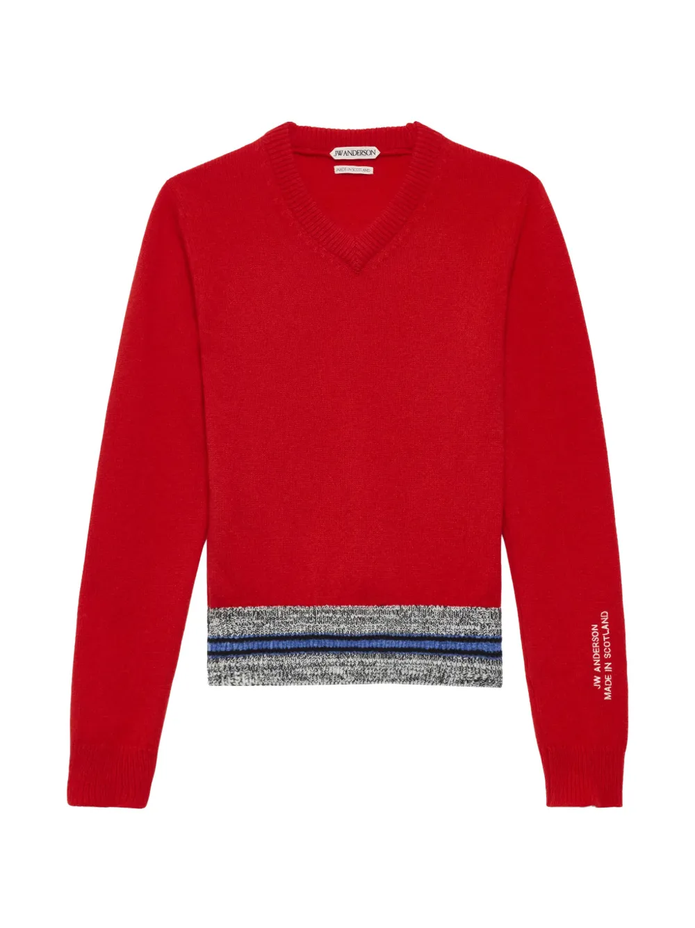 JW Anderson V-neck striped-trim sweater - Red