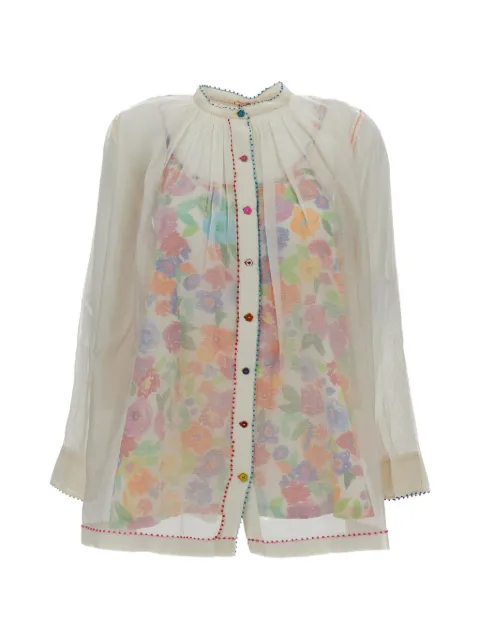 Pero floral-print layered blouse