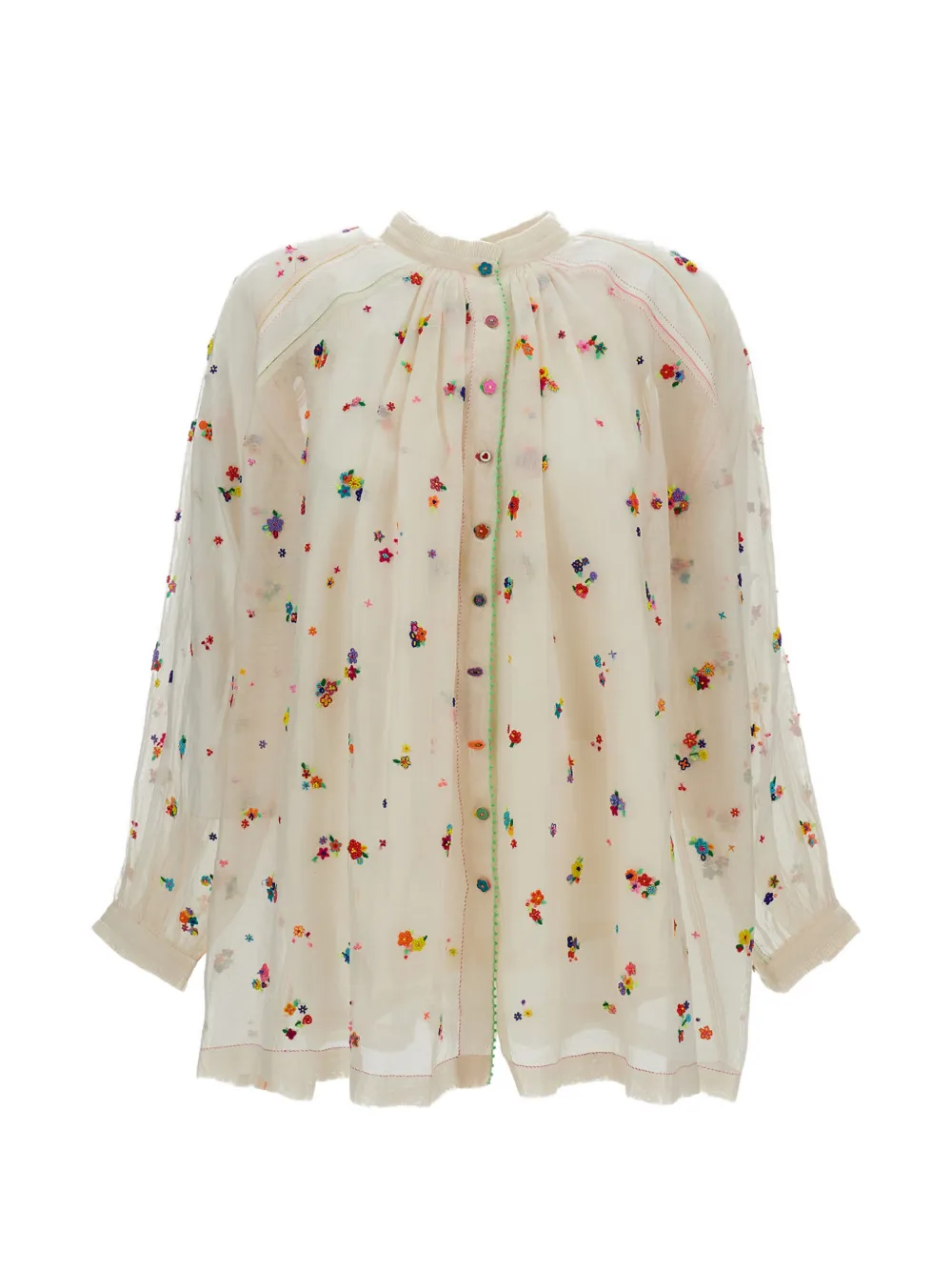 Pero bead-embroidered loose-fit blouse - Toni neutri
