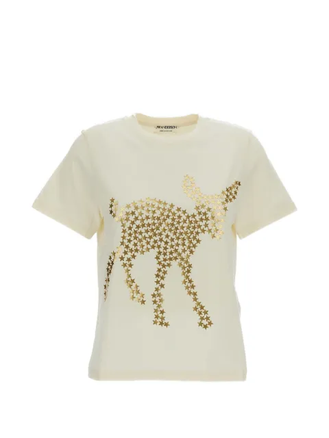 JW Anderson Animal Stars graphic-print T-shirt in ecru