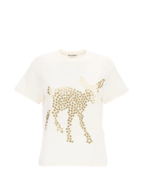 JW Anderson Animal Stars graphic-print T-shirt in ecru