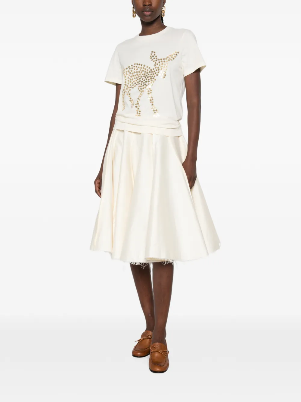 JW Anderson T-shirt met sterprint Beige