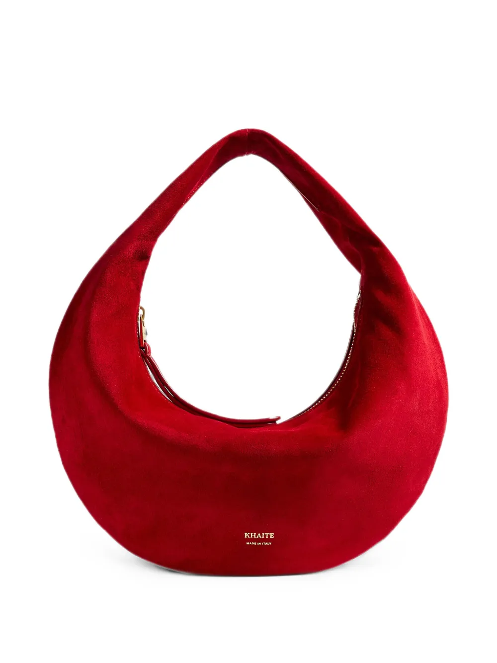 KHAITE suede hobo bag - Rosso