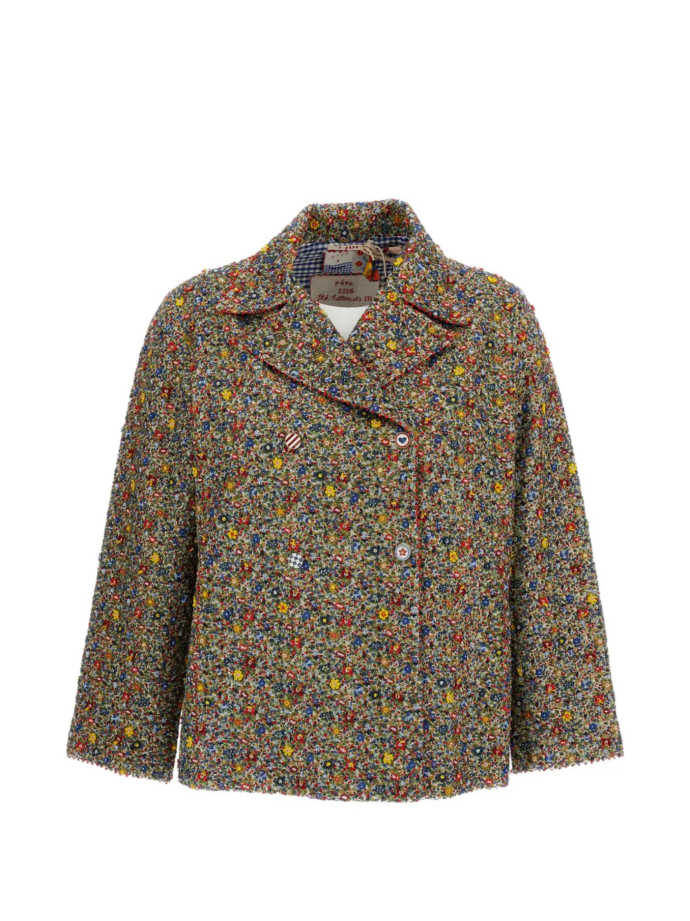 Pero bead-embroidered double-breasted jacket - Grün