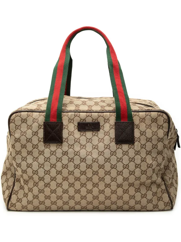 gucci canvas tote travel bag Pre-loved Gucci Handbag Gg Emblem Gg Icon Beige Gucci Medium Gucci-print Tote Bag