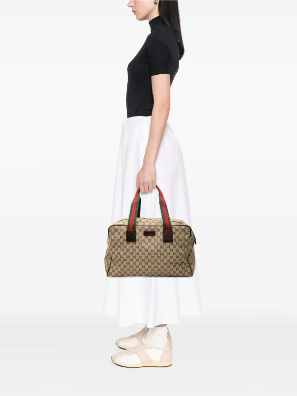 gucci tote travel bag Giglio Large Gucci Handbag Gg Emblem Gg Icon Beige Gucci Travel Bags for Women
