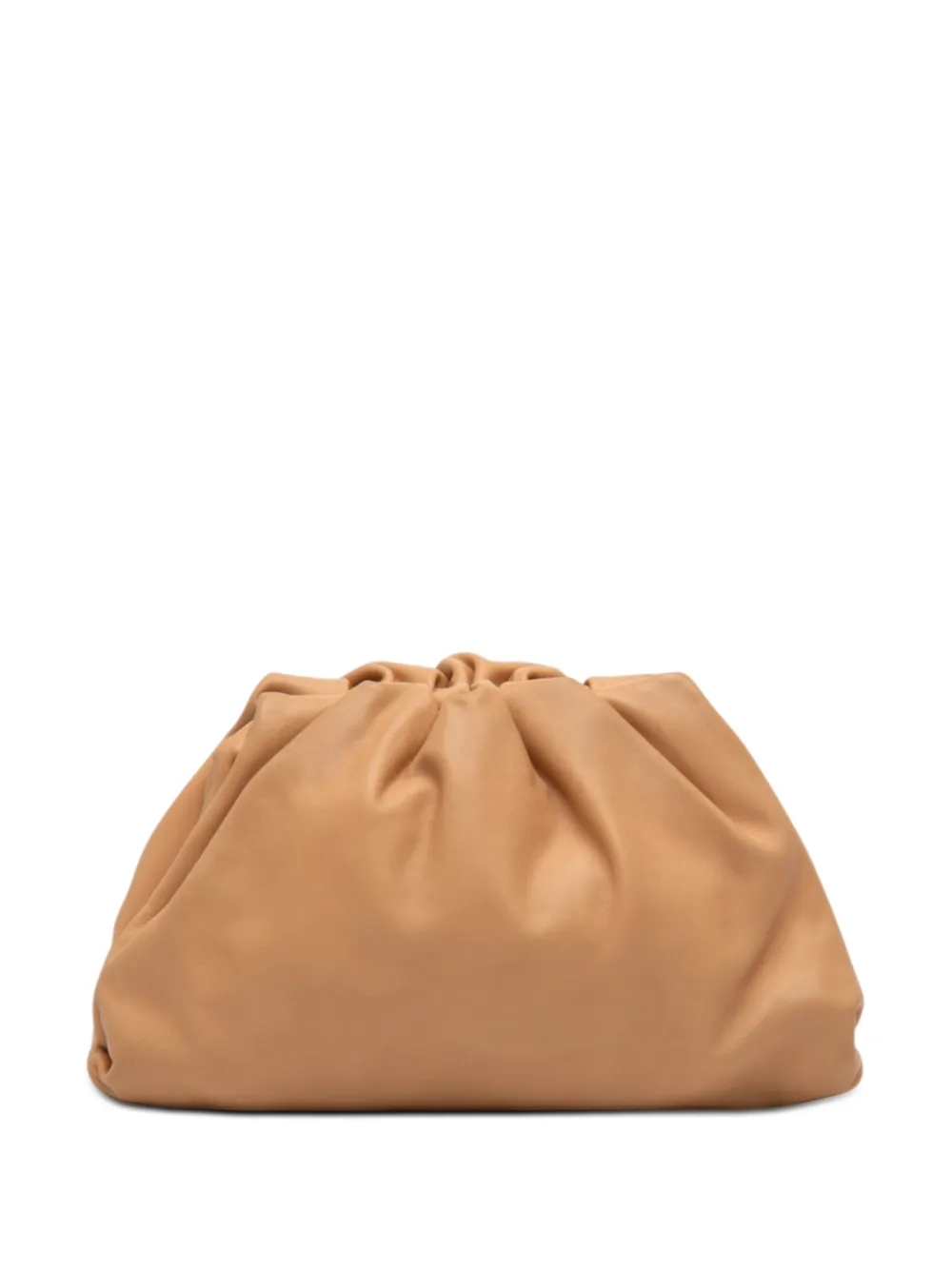 Pre-owned Bottega Veneta 2012-2026 Teen Lambskin Pouch Clutch Bag In Neutral