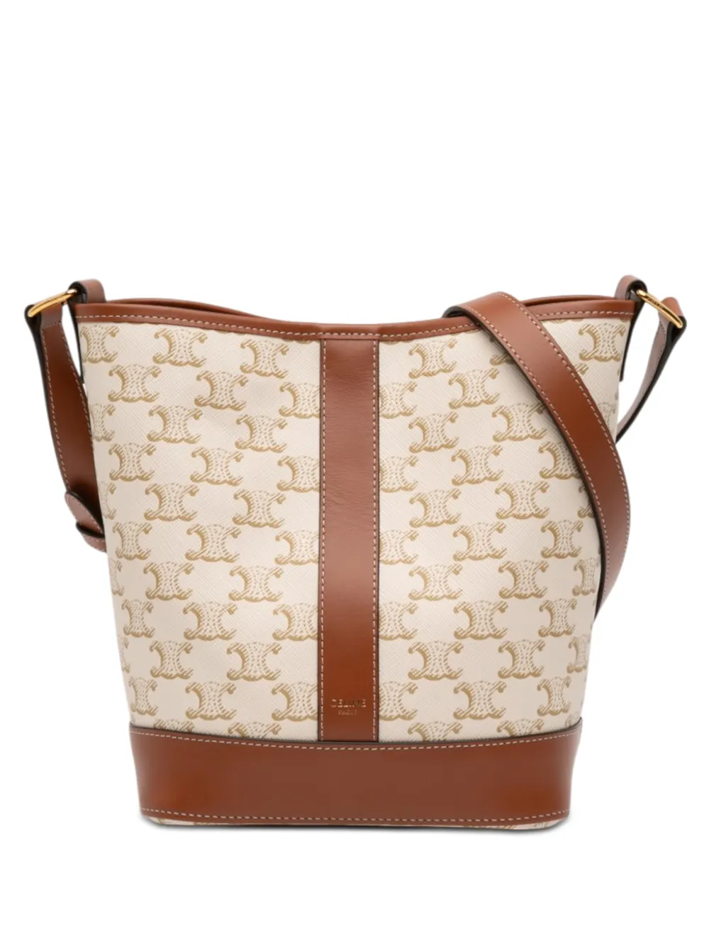 Celine Pre-Owned 2023 Small Triomphe Coated Canvas bucket bag - Toni neutri