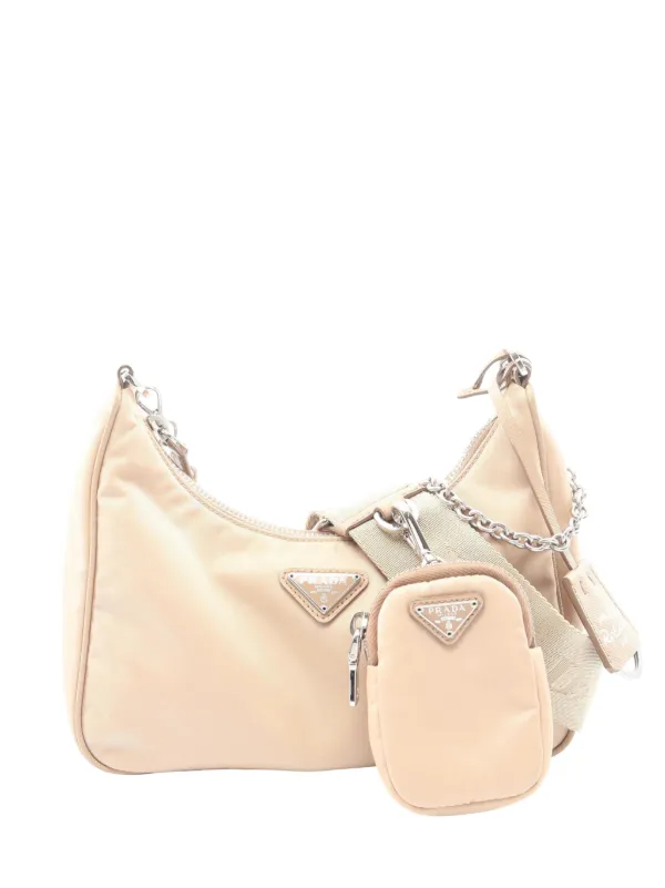 Prada Pre-owned 2019-2026 Re Nylon Re Edition 2005 Satchel in Neutrals