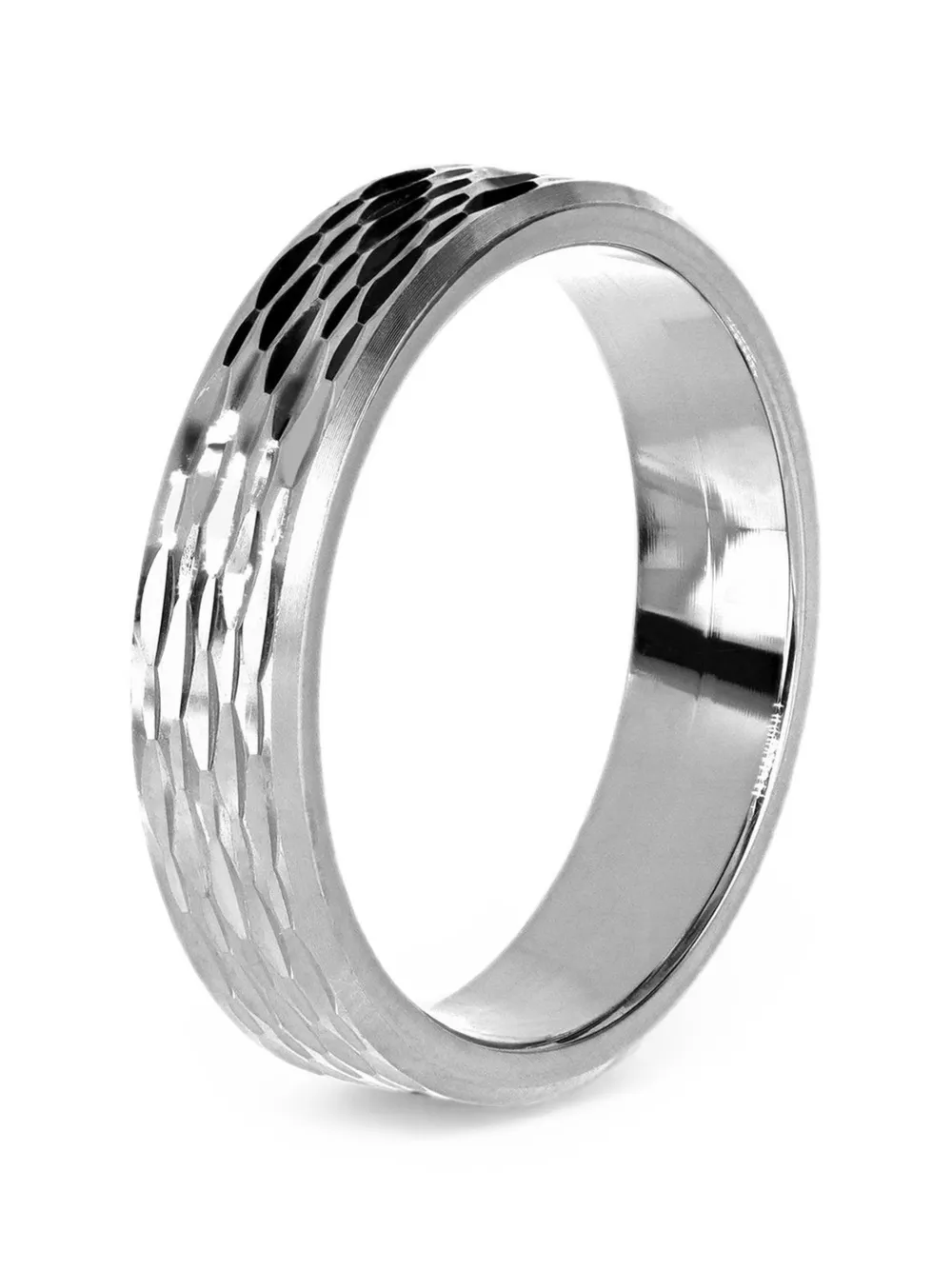 DESMOS MB 01 gravel-effect band ring - Argento