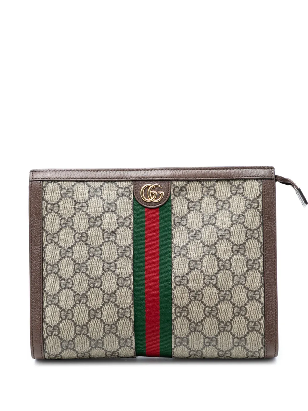 Gucci Pre-Owned 2016-2026 GG Supreme Web Ophidia clutch bag - Toni neutri