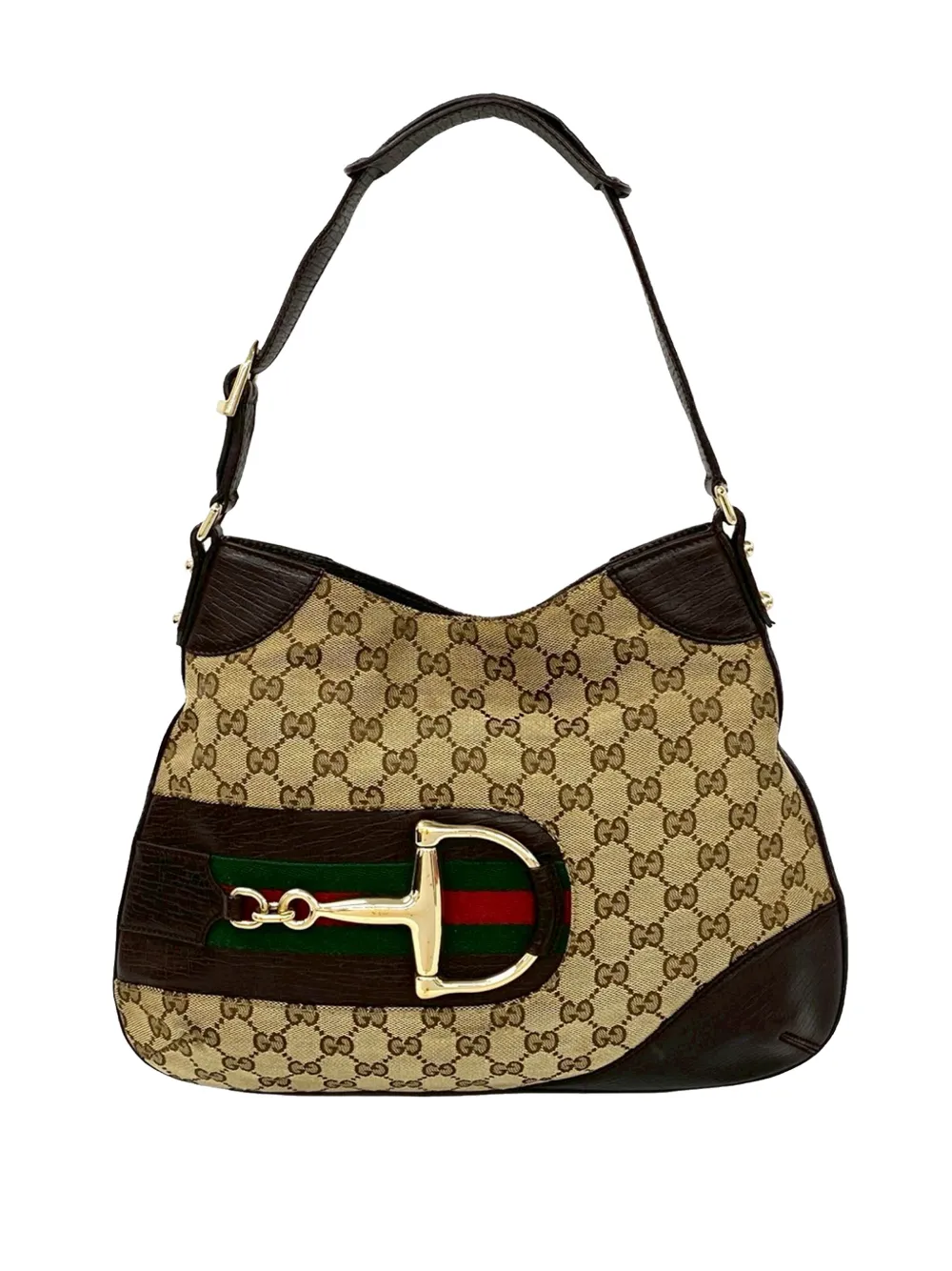 Gucci Pre-Owned 2000-2015 GG Canvas Hasler Web shoulder bag - Toni neutri