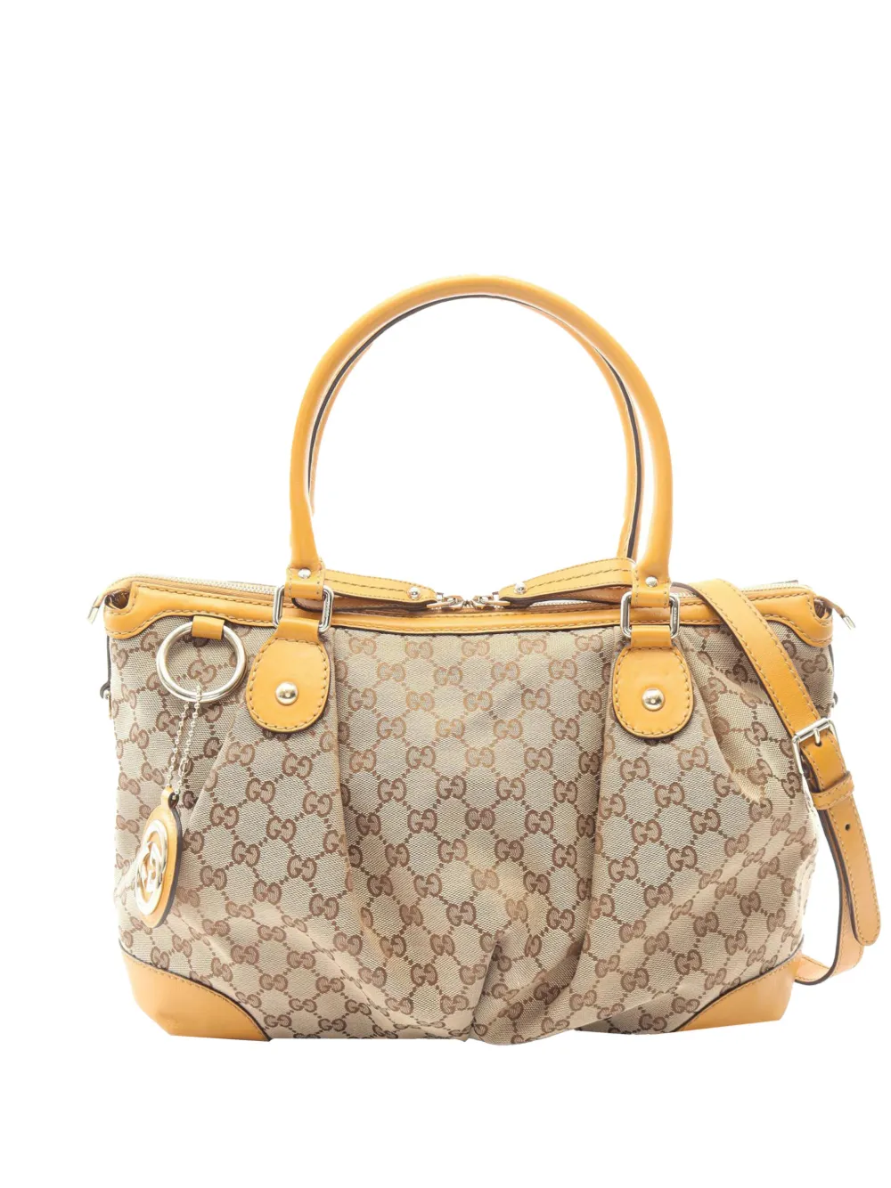 Pre-owned Gucci 2000-2015 Gg Canvas Sukey Satchel In Neutral
