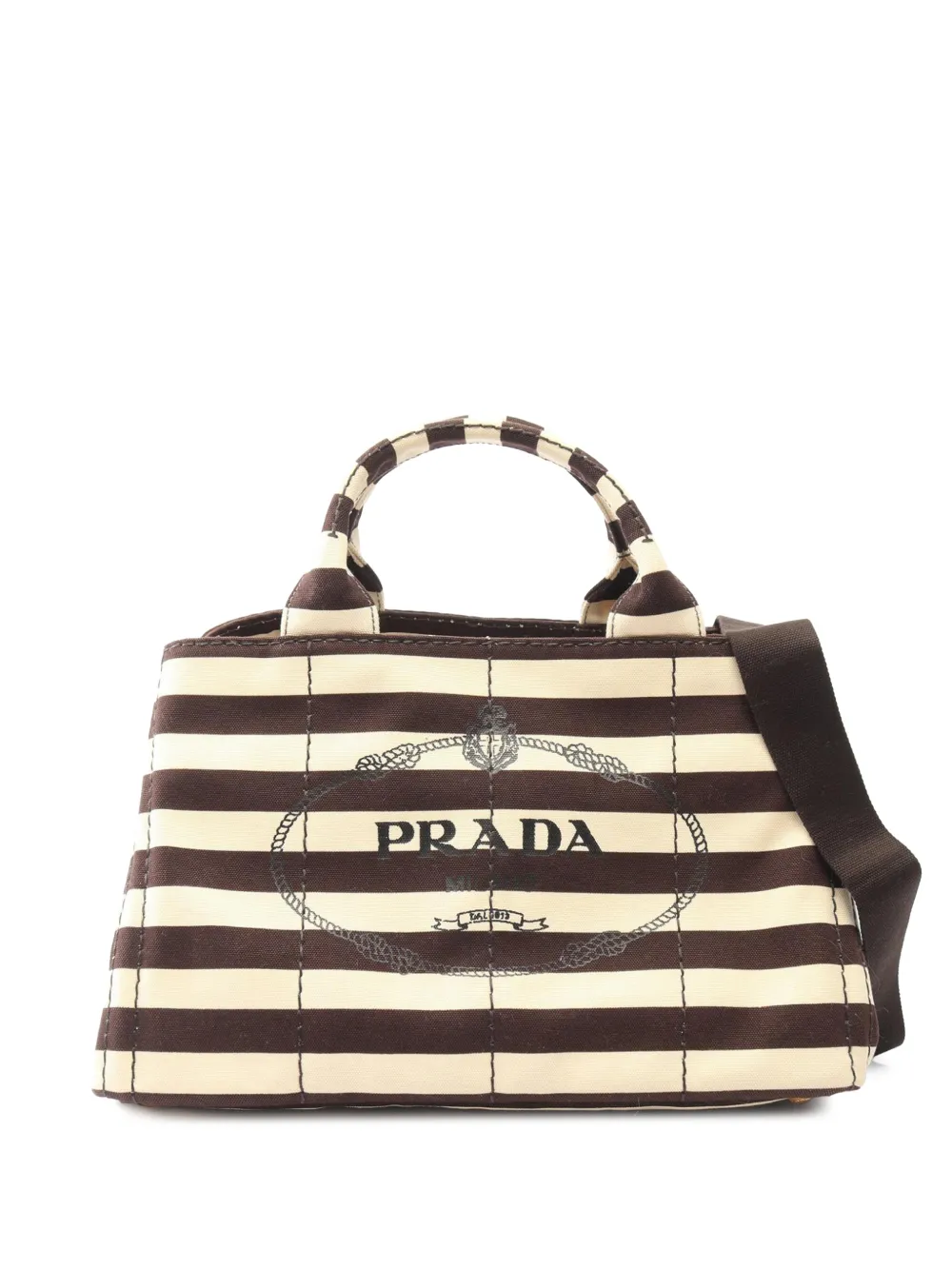 Pre-owned Prada 2013-2026 Stampata Canapa Tote Bag In Neutral