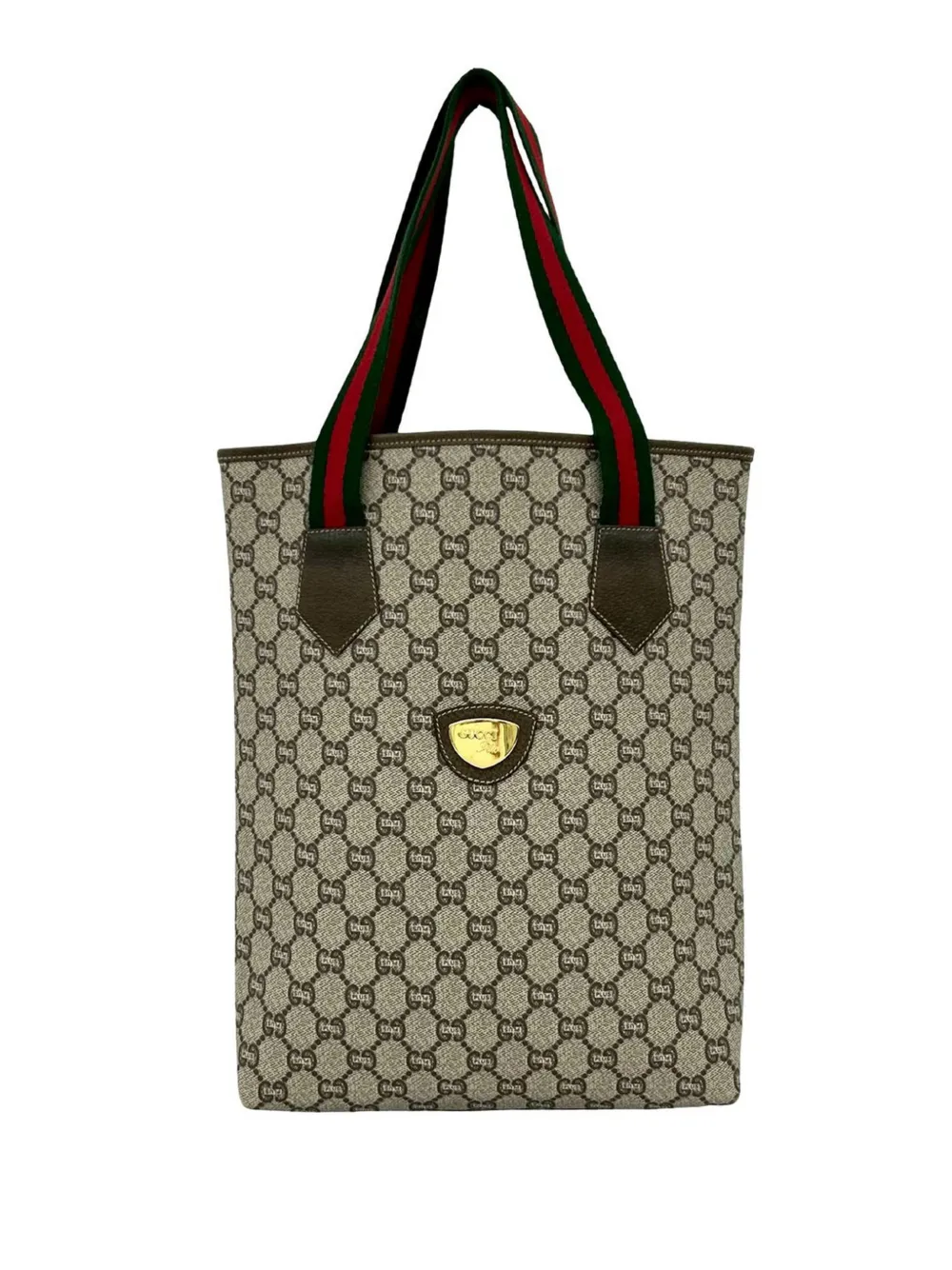 Gucci Pre-Owned 20th Century GG Supreme Plus Sherry Line Web tote bag - Toni neutri