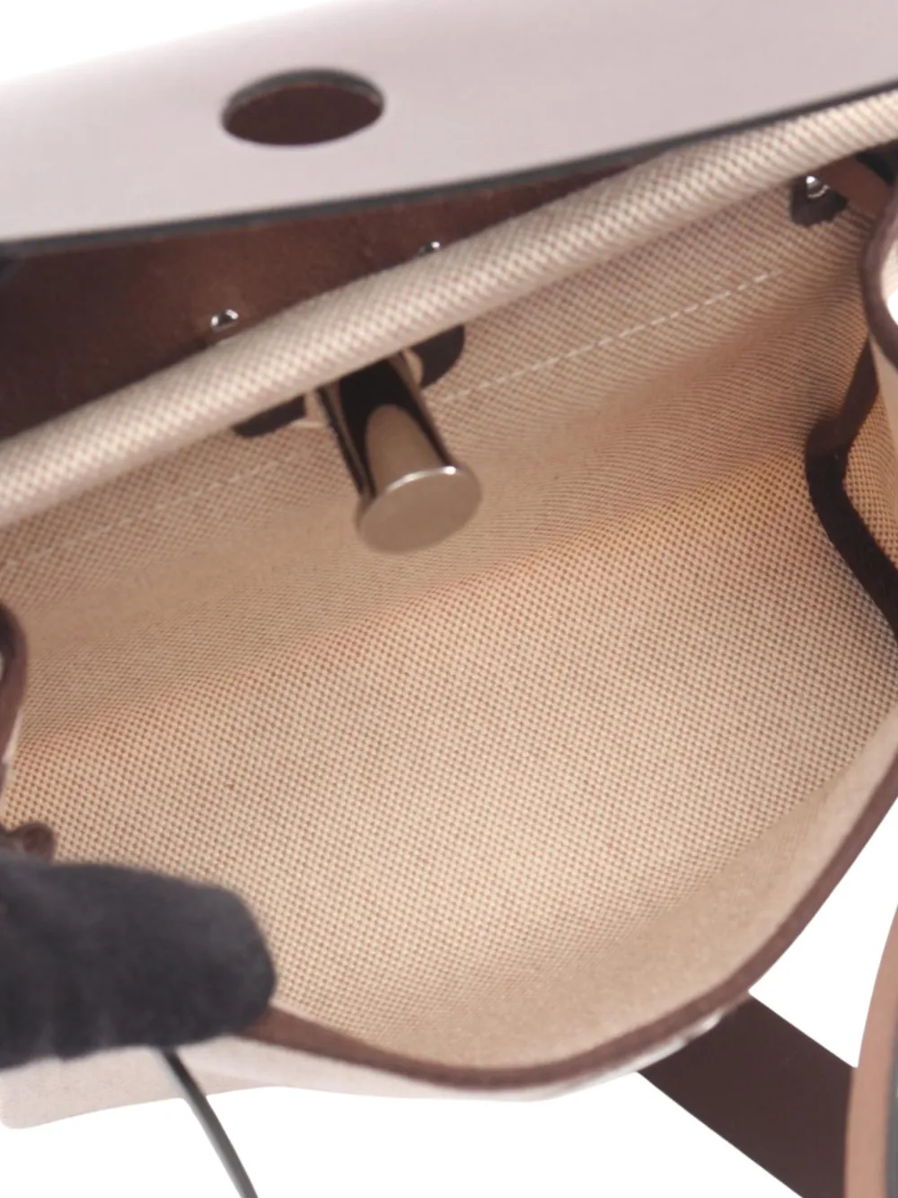 Hermès Pre-owned 2025 Military Toile and Vache Hunter Herbag Zip 20 Crossbody Bag in Neutrals, view 4