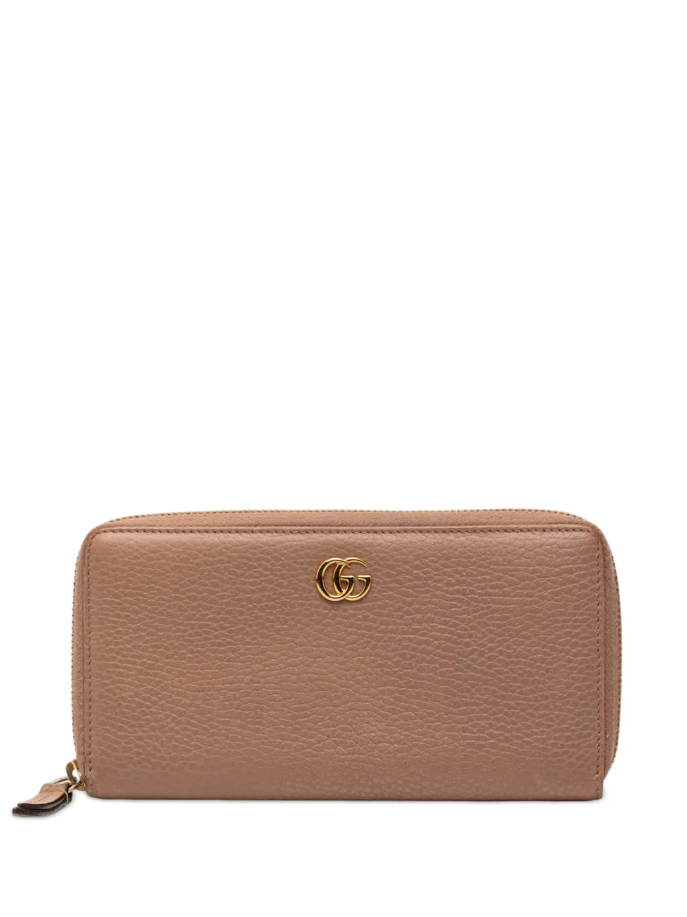 Gucci Pre-Owned 2015-2026 GG Marmont Calfskin Zip Around Wallet long wallets - Nude