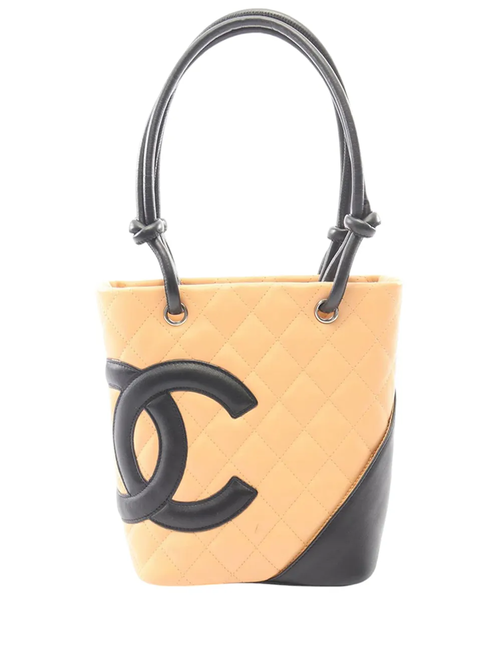 CHANEL Pre-Owned 2004-2005 Small Quilted Calfskin Cambon Ligne tote bag - Neutrals