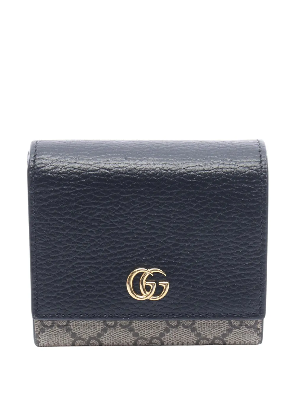 Pre-owned Gucci 2016-2026 Gg Supreme Wallet Small Wallets In Neutral
