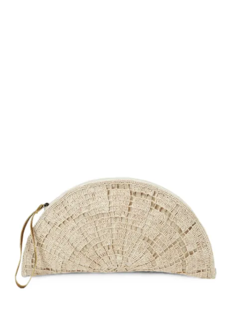 Nannacay Clutch Fafa de crochê em seda