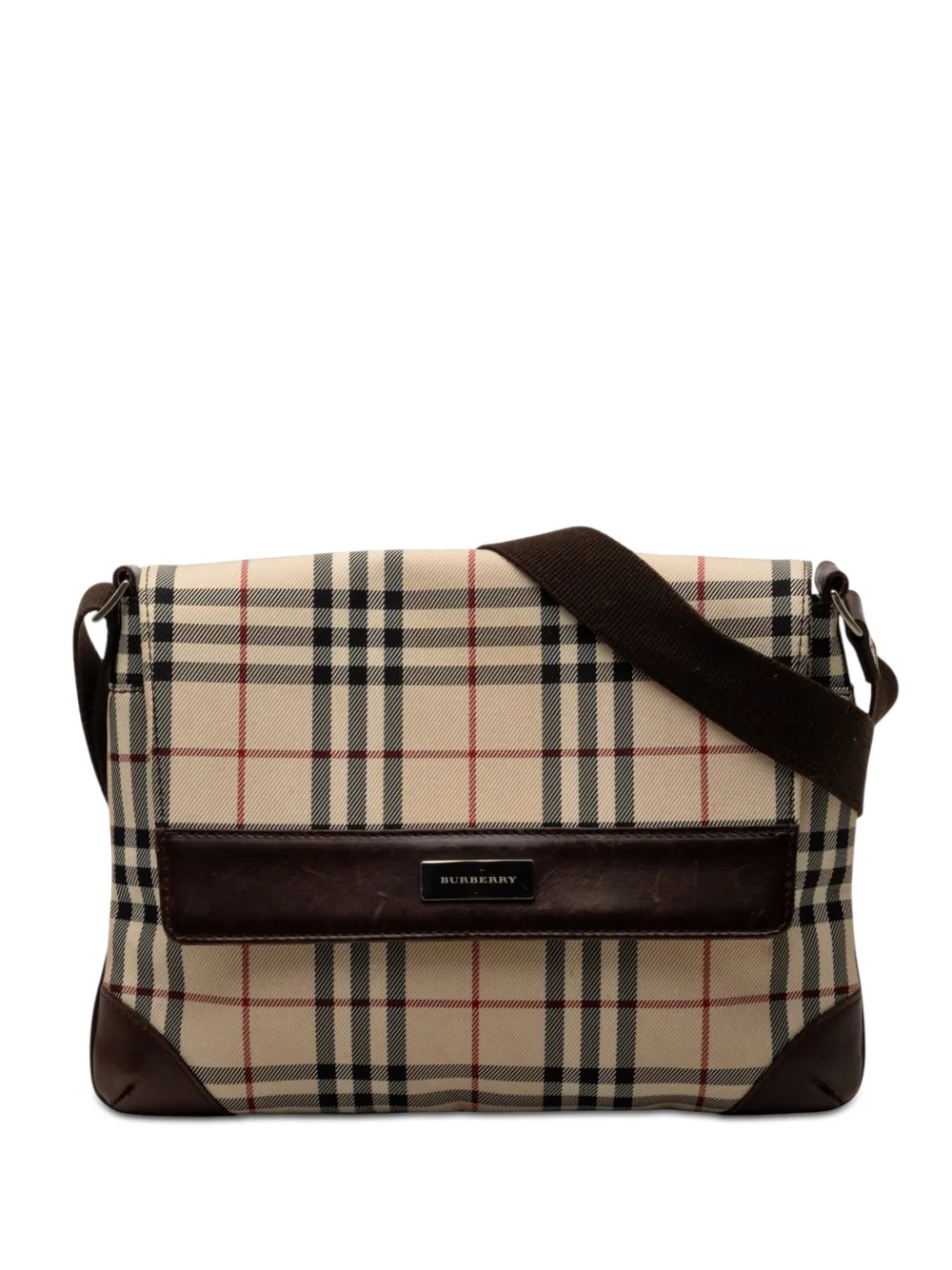 Burberry Pre-Owned 2000-2017 House Check Canvas Flap crossbody bag - Neutrals