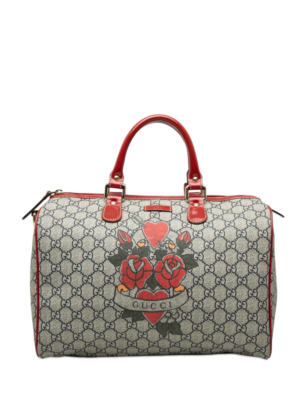 Gucci Pre-Owned 2016-2026 Medium GG Supreme Joy Tattoo Heart boston bag - Toni neutri