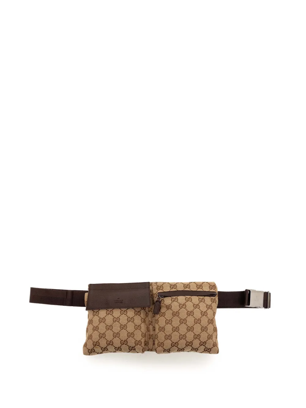 Gucci Pre-Owned 2000-2015 GG Canvas Double Pocket belt bag - Toni neutri