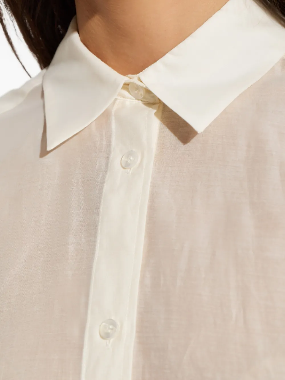 By Malene Birger Derris doorzichtig button-up blouse Beige