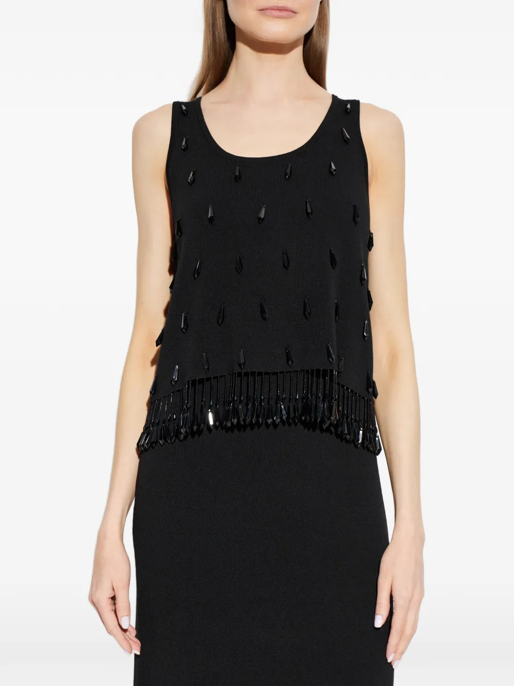 By Malene Birger Hysa top verfraaid met kralen Zwart