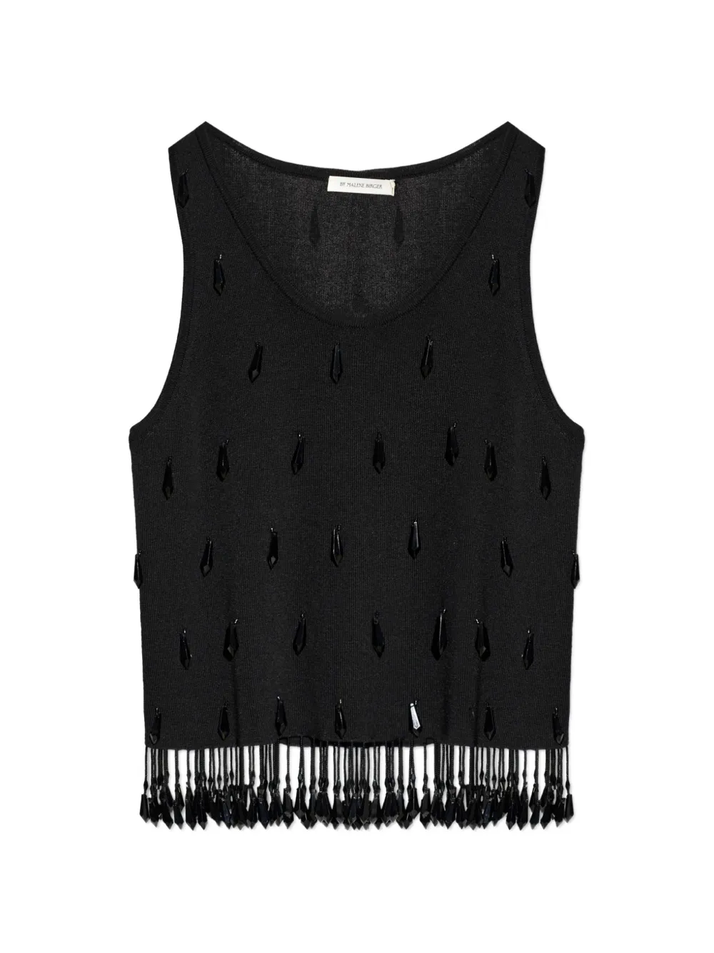 By Malene Birger Hysa bead-embellished fringe top - Schwarz