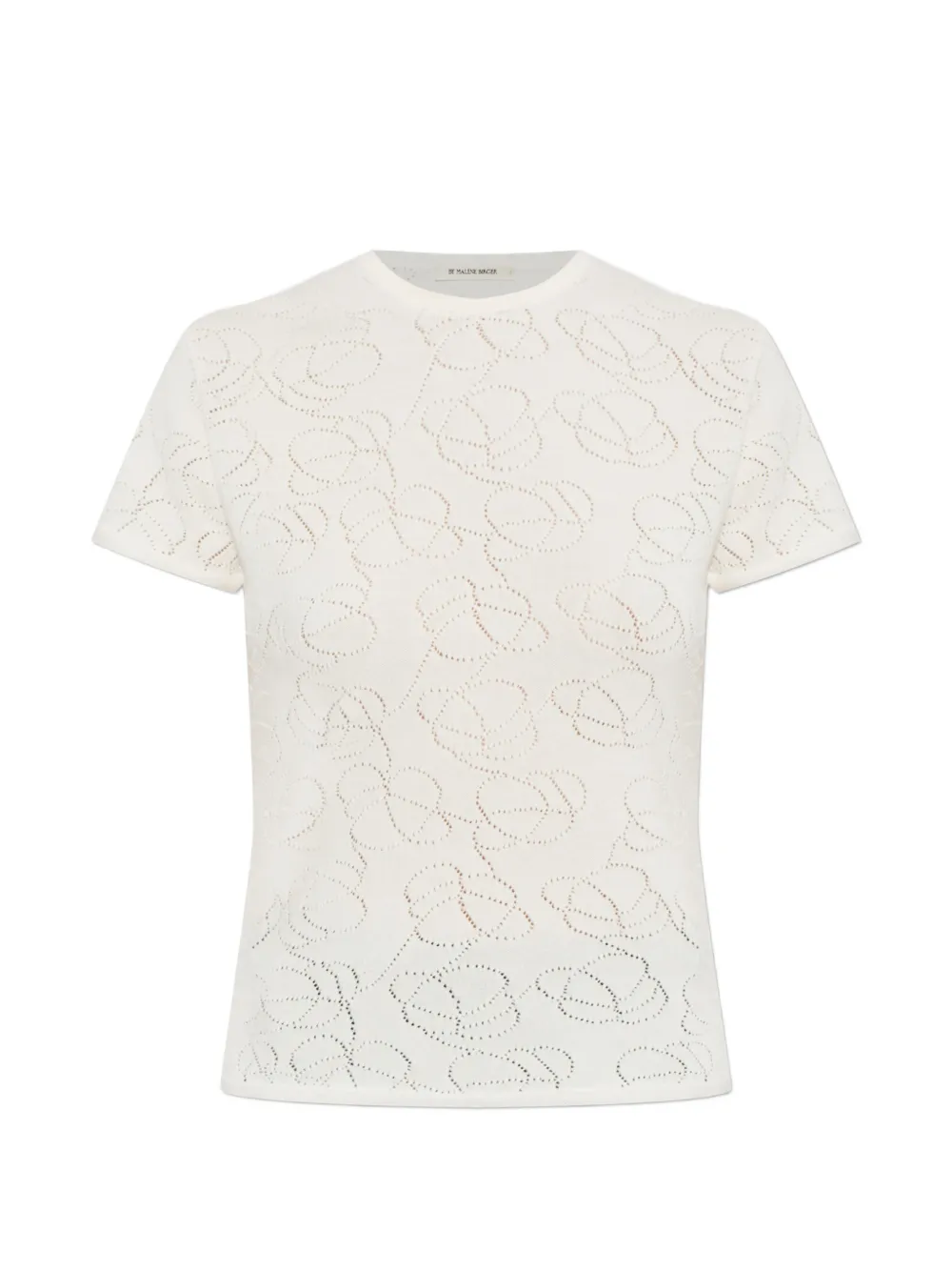 By Malene Birger Brit pointelle-knit T-shirt - Nude