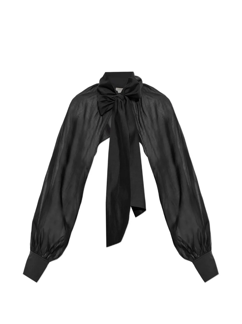 By Malene Birger Canny bow sheer top - Schwarz