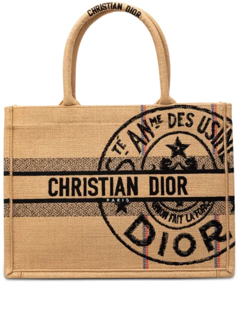 Christian Dior Pre-Owned 2022 Medium Jute Embroidered Book tote bag