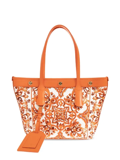Dolce & Gabbana Atene shopping bag in majolica-print canvas