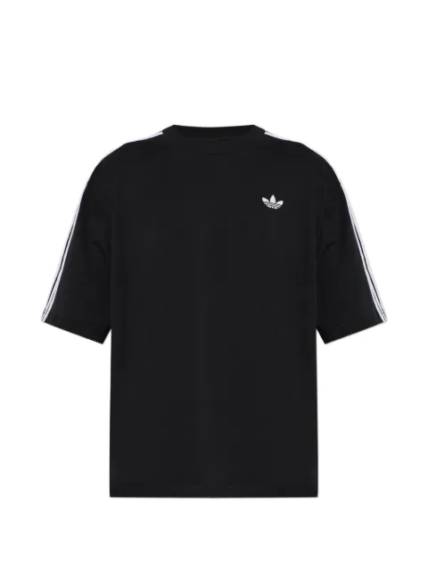 adidas logo-embroidered stripe-detail T-shirt