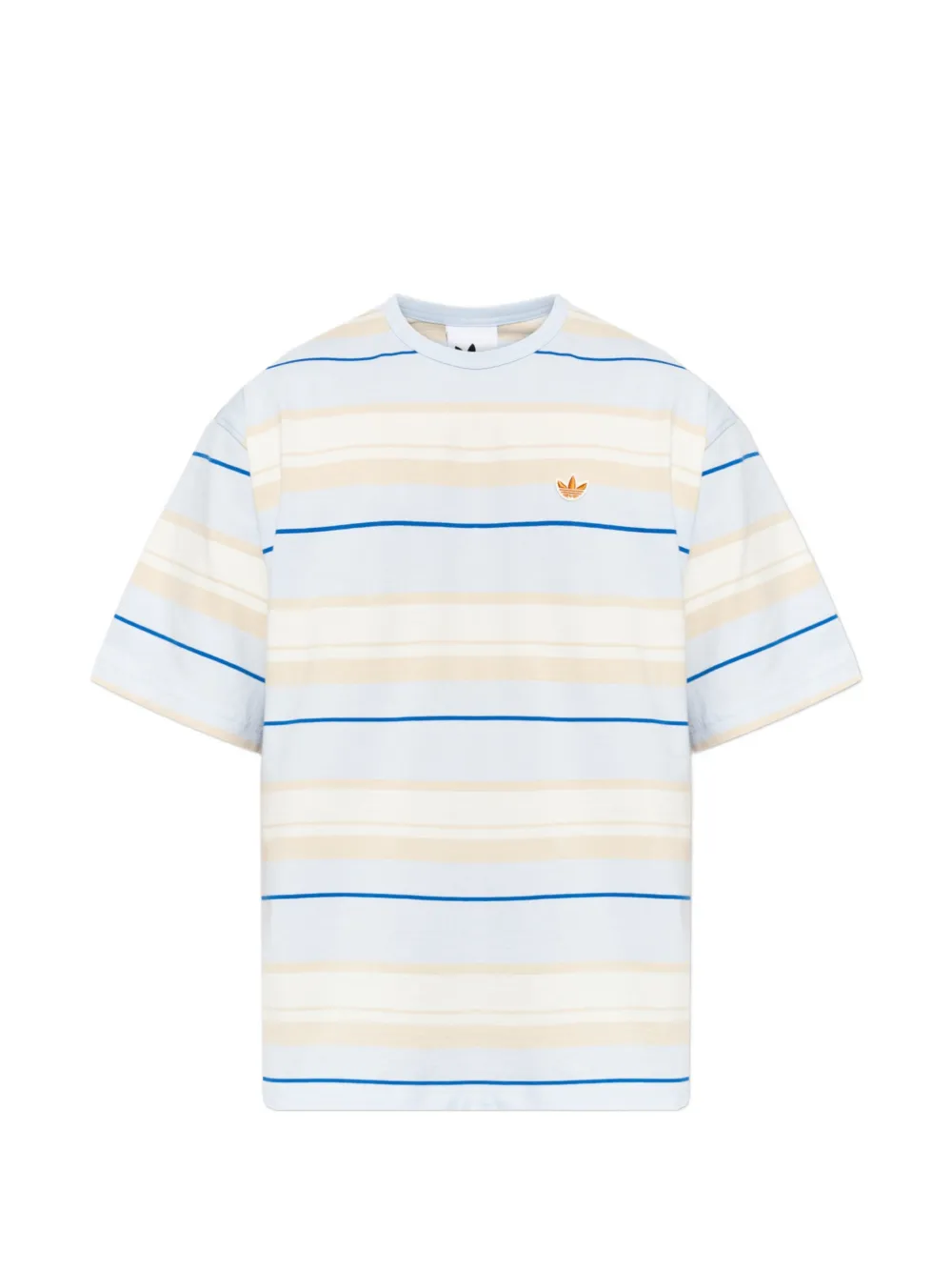 adidas striped logo-embroidered T-shirt - Blu