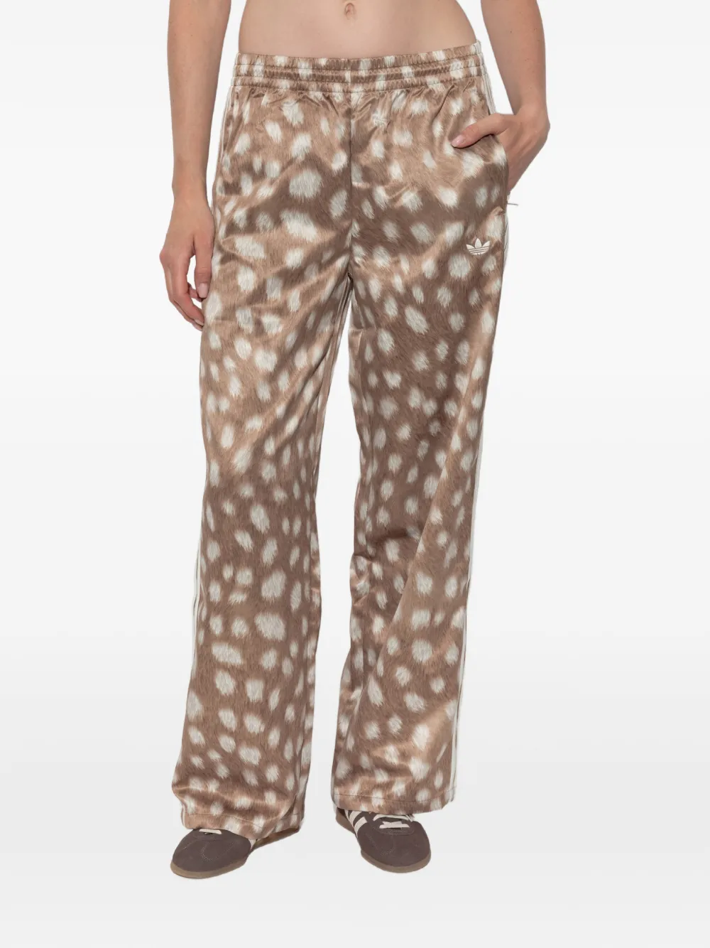 adidas Trainingsbroek met dierenprint en drie strepen Bruin