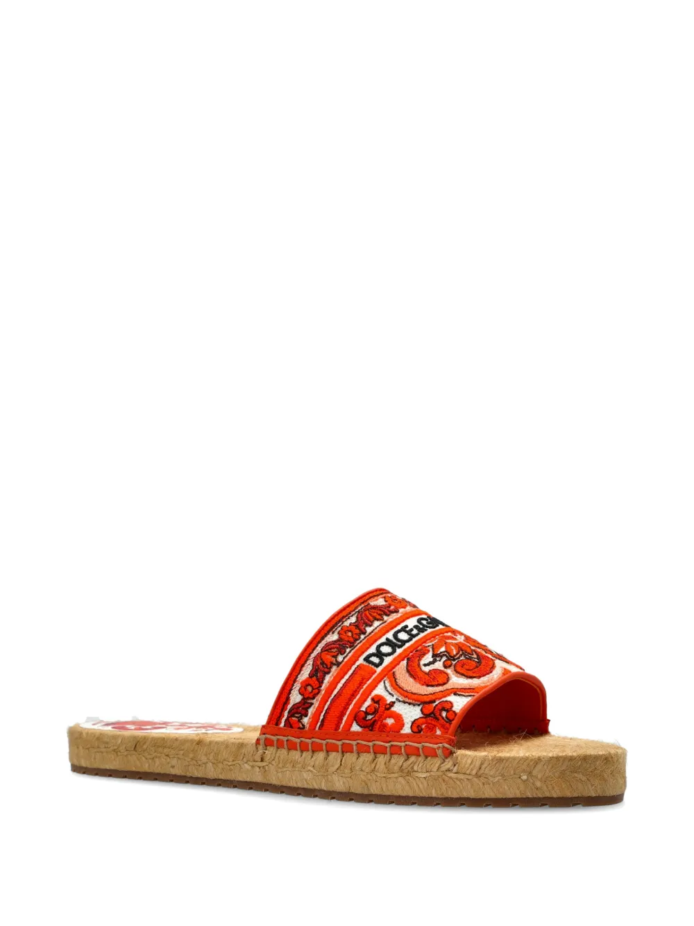 Dolce & Gabbana Maiolica-pattern flat espadrilles Oranje