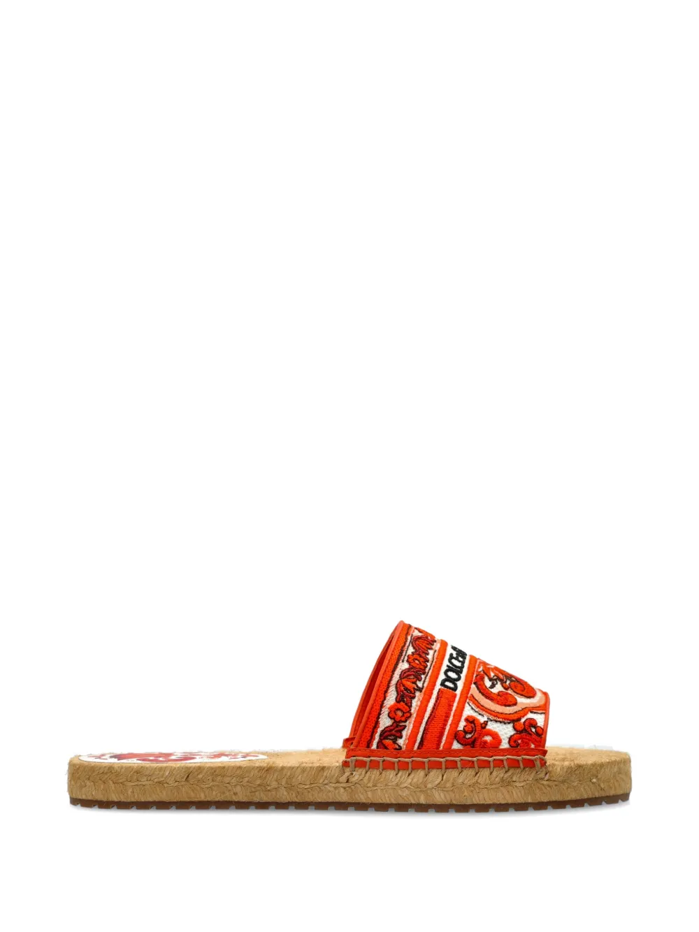 Dolce & Gabbana Maiolica-pattern flat espadrilles Oranje
