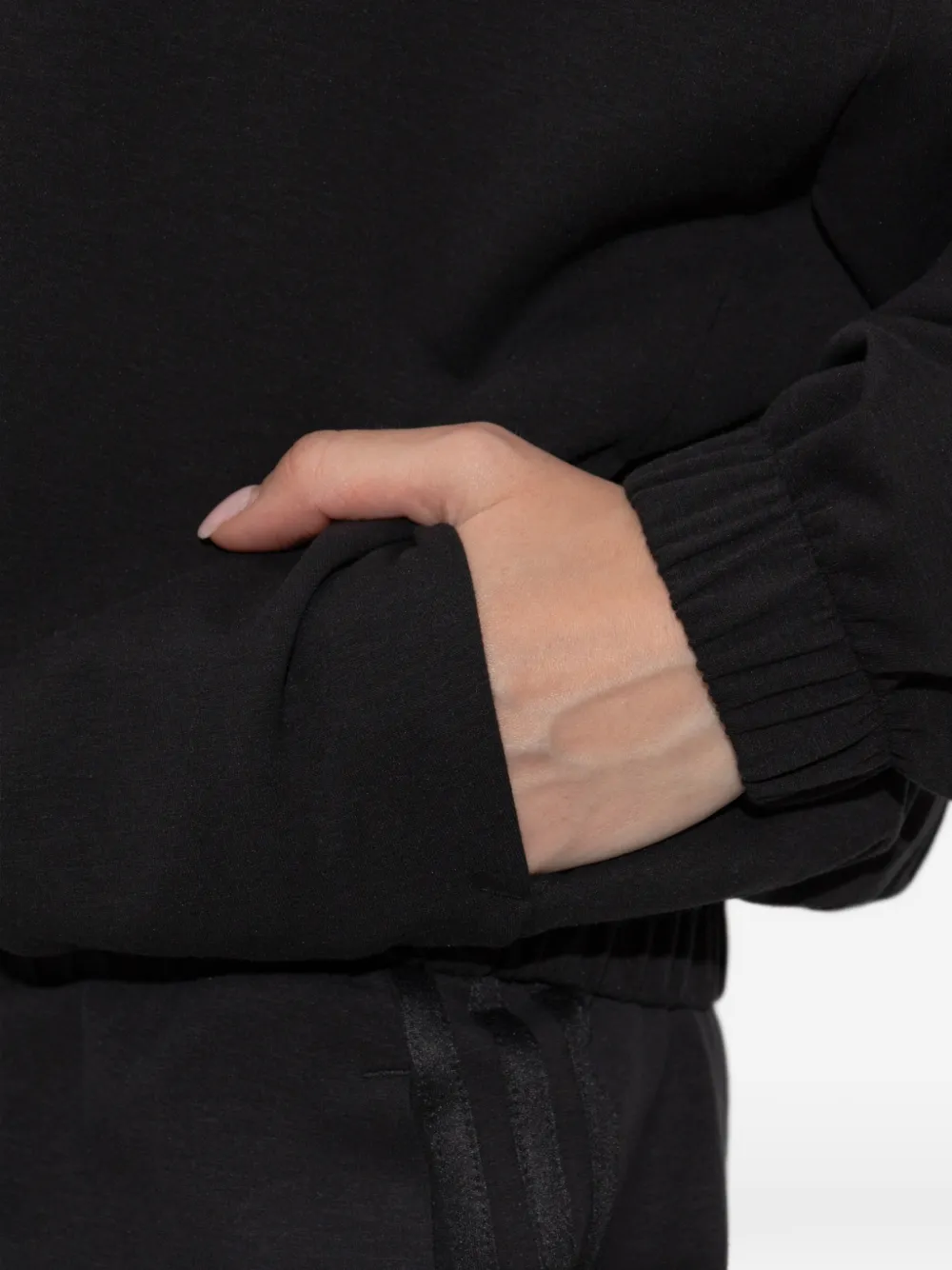 adidas Sweater met drie strepen en opstaande kraag Zwart