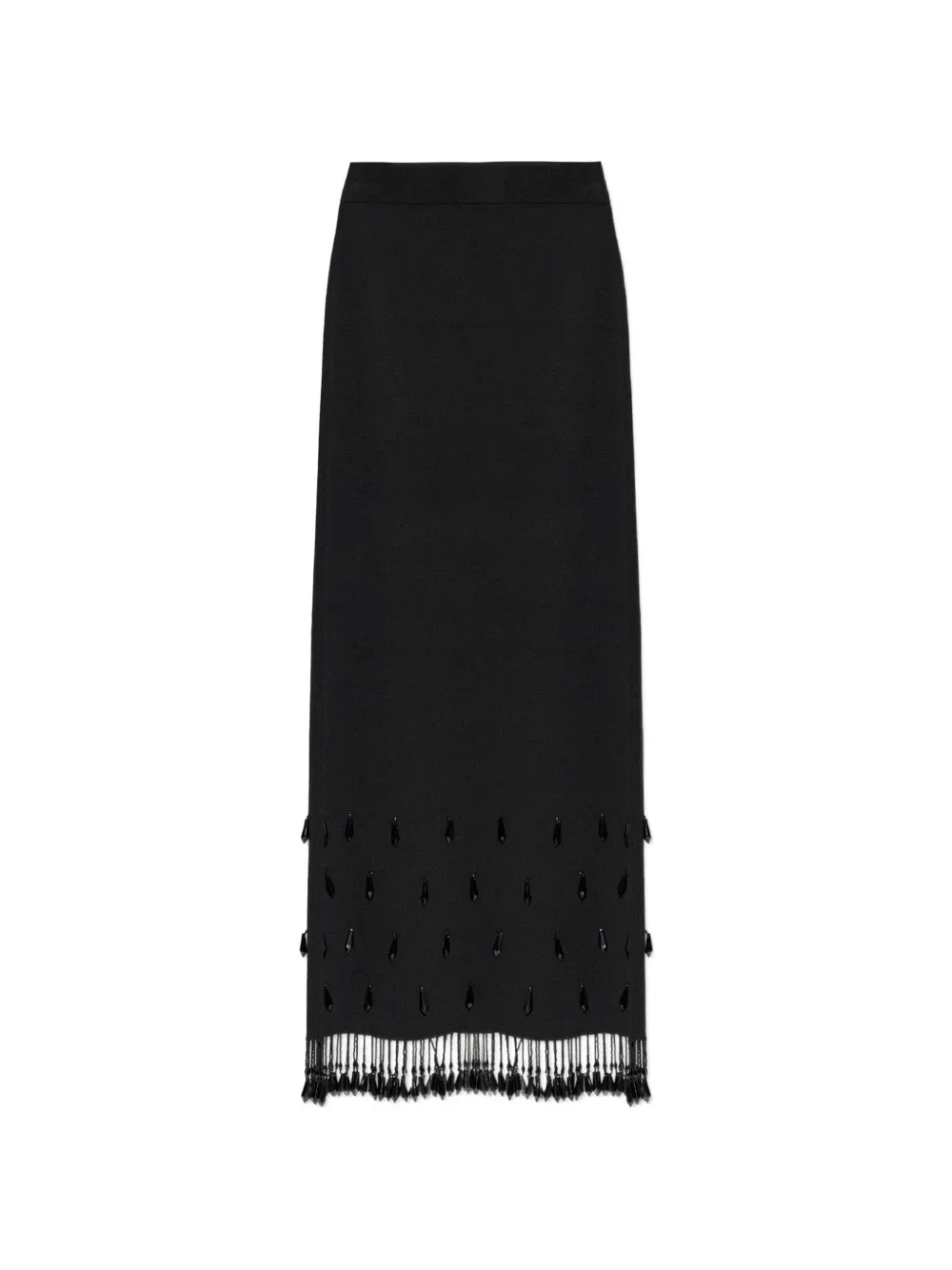 By Malene Birger Estilla beaded fringe maxi skirt - Schwarz