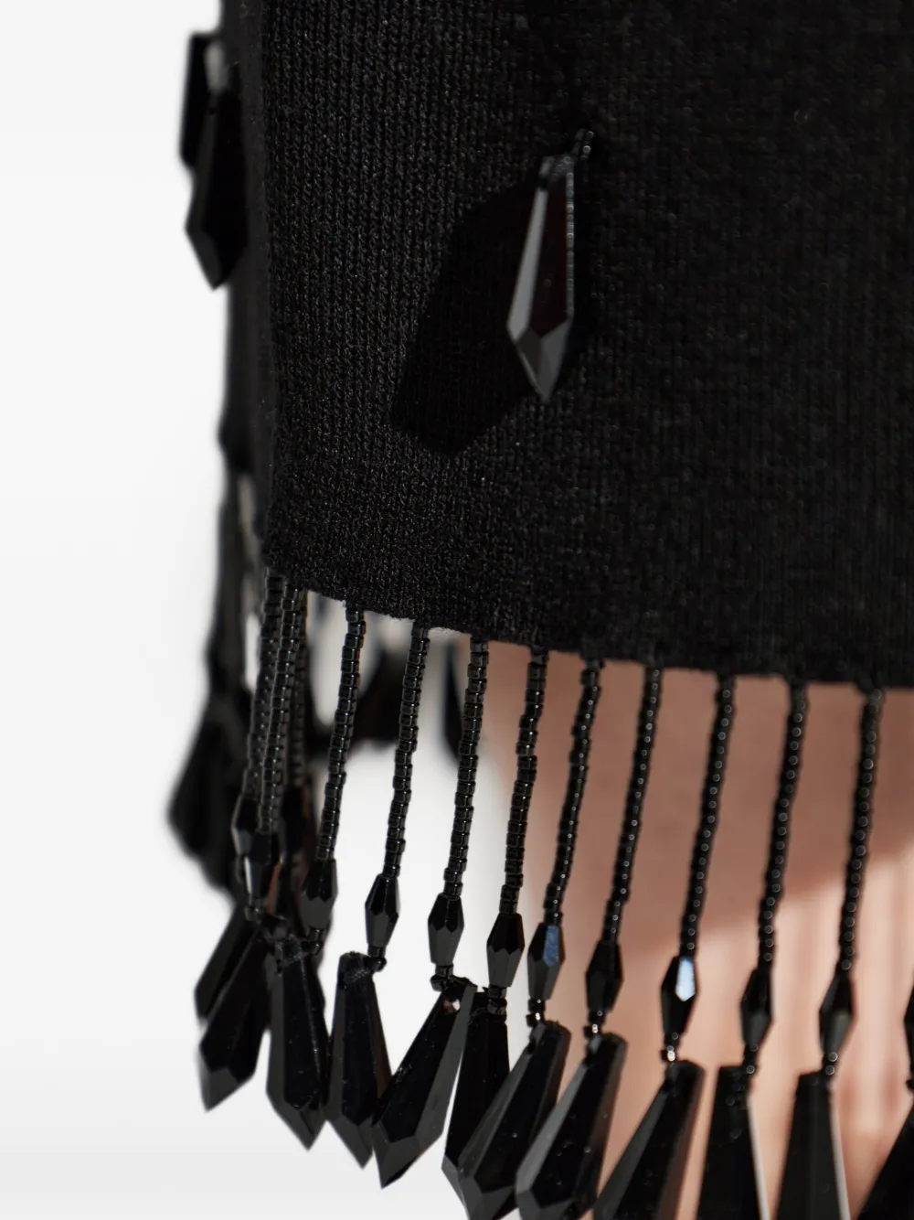 By Malene Birger Estilla maxi-rok met kralen en franje Zwart