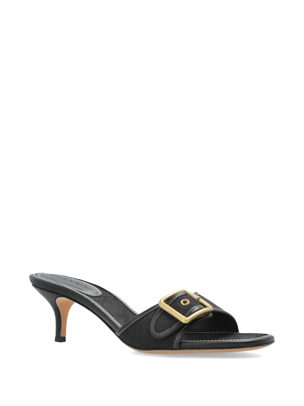 Coach Margot buckle monogram-pattern sandals Zwart