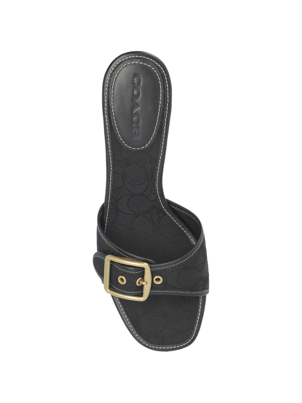 Coach Margot buckle monogram-pattern sandals Zwart