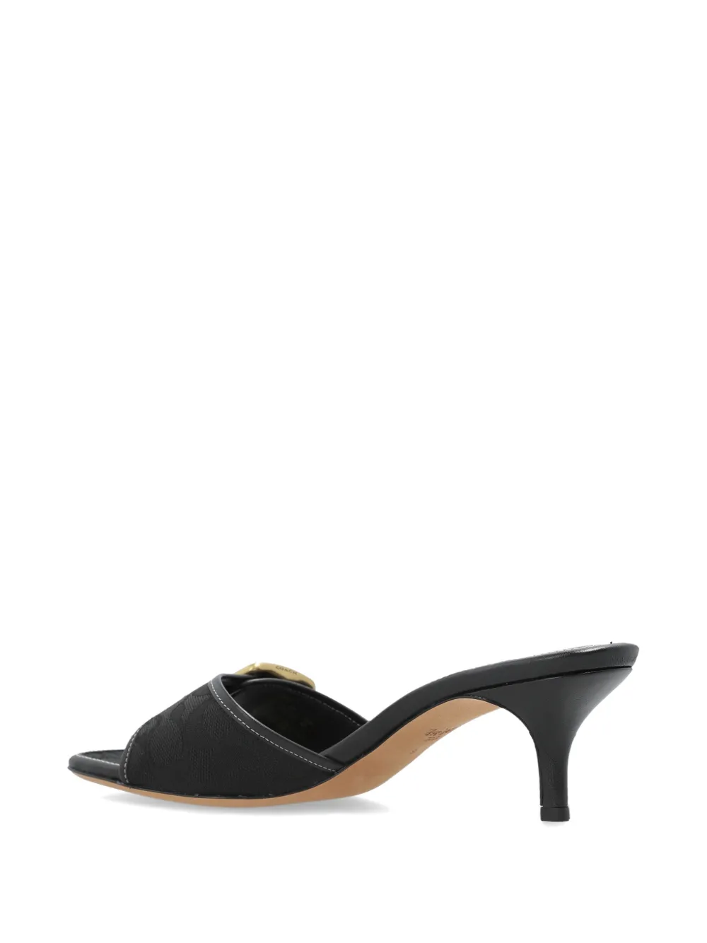 Coach Margot buckle monogram-pattern sandals Zwart