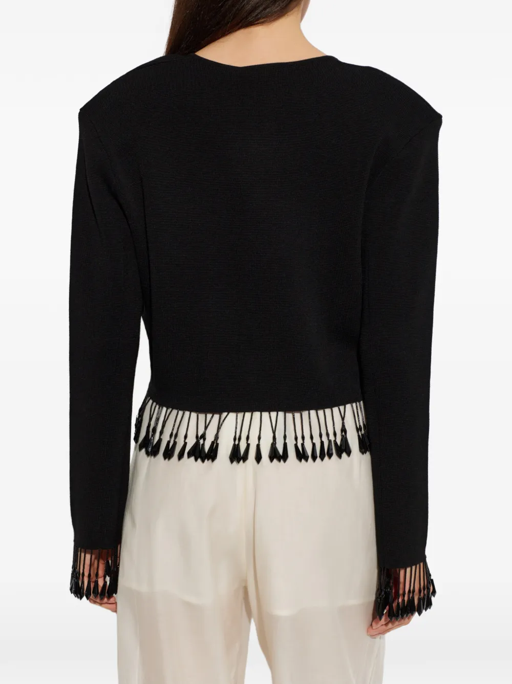 By Malene Birger Shelly vest met kralen franje Zwart