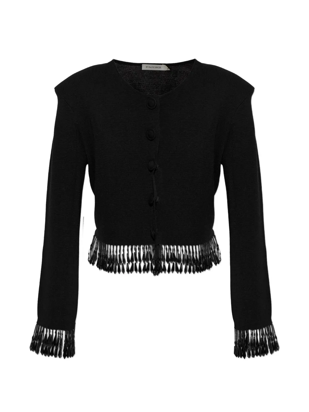 By Malene Birger beaded-fringe cardigan - Black